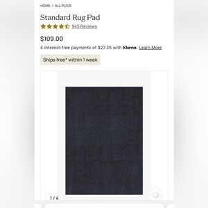 Ruggable rug pad for 5x7 rug
